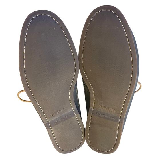 J Crew x Sperry Mens 13 Topsiders Soft LEATHER Chukka Boots Moccasins Dark Green - Picture 6 of 7